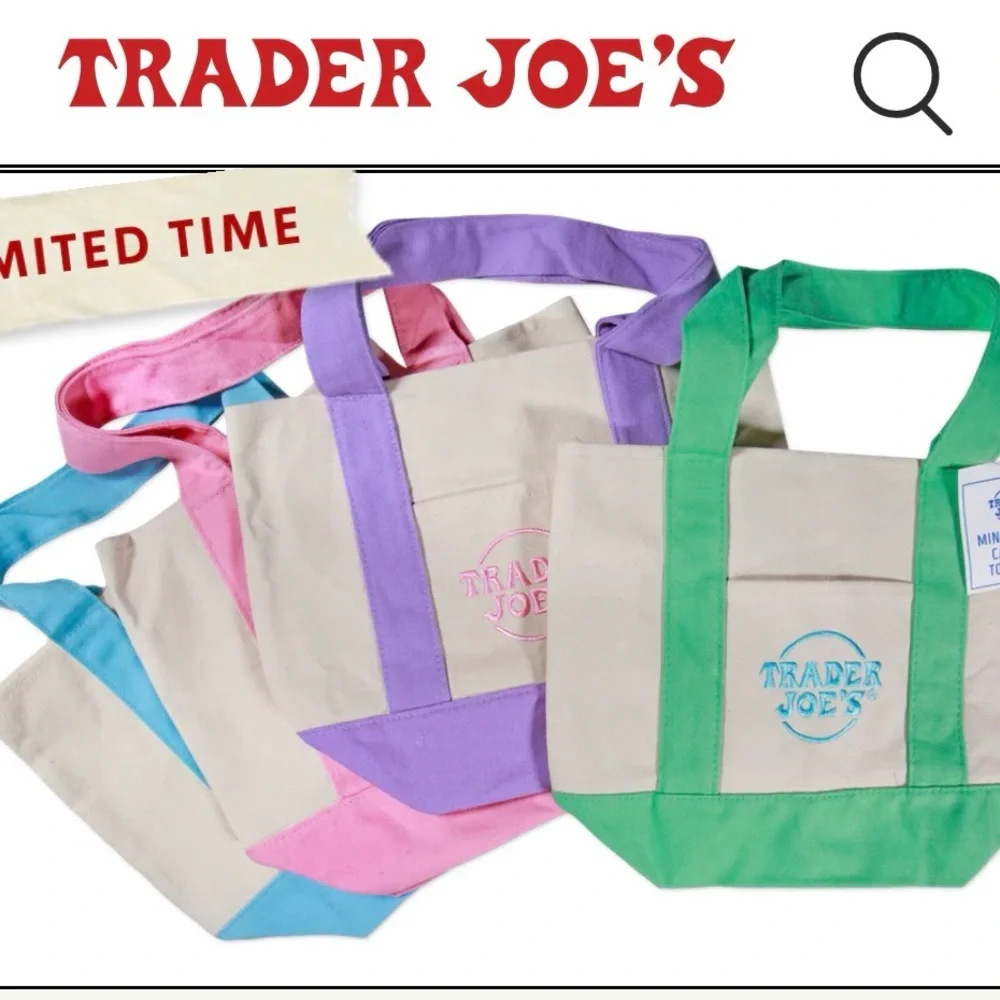 Trader Joe's Mini Pastel Canvas
Tote Bag - Pink & Cream - Picture 3 of 3